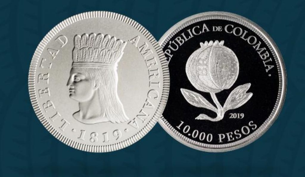 Hasta 5 monedas de $10 mil podrá adquirir en el Banco de la República Cumpliendo con el Plan Nacional de Desarrollo, el Banco de la República emitió en el inicio de esta semana, con fines conmemorativos y por única vez, la moneda del Bicentenario de la Independencia de Colombia.