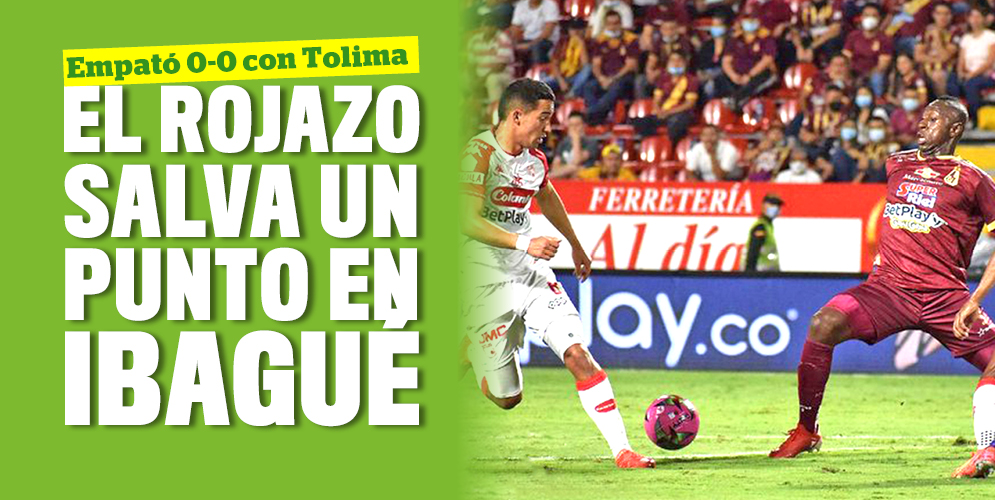 El cuadro 'Cardenal' sigue invicto en la Liga Independiente Santa Fe sacó este viernes un valioso empate como visitante, en la Liga BetPlay. Frente al campeón, Deportes Tolima, el equipo 'Cardenal', dirigido por Grigori Méndez, igualó 0-0 y se mantiene invicto en el campeonato.