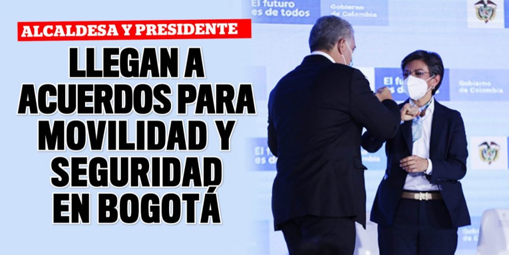 Fortalecer sanciones, sumar policías e impulsar transporte para Bogotá 9 Fortalecer sanciones, sumar policías e impulsar transporte para Bogotá El presidente de la República, Iván Duque Márquez, y la alcaldesa de Bogotá, Claudia López, se reunieron este martes para dialogar sobre temas y diversos proyectos que se estarán ejecutando próximamente en la capital del país.