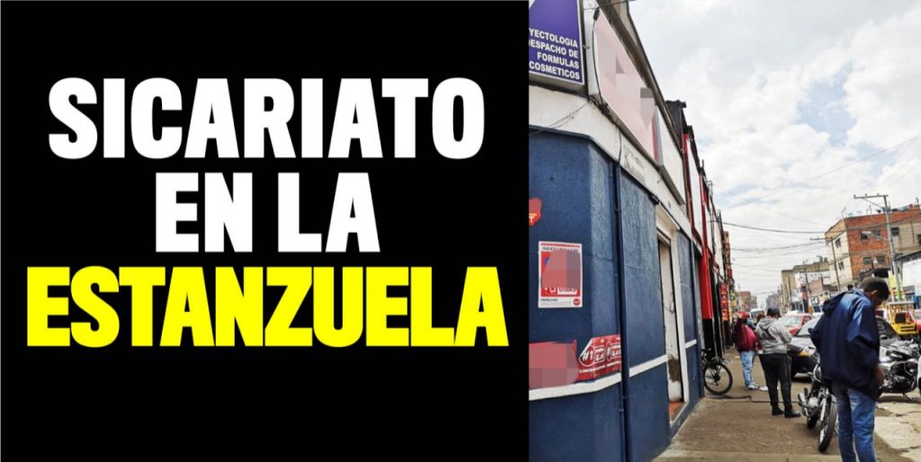 A las afueras de una droguería lo mataron a bala en La Estanzuela 1 A las afueras de una droguería lo mataron a bala en La Estanzuela En la noche del martes un ciudadano que acababa de comprar un multivitamínico en una droguería del barrio La Estanzuela (Los Mártires) fue vilmente asesinado en la entrada del local comercial. La situación generó pánico entre los ciudadanos del sector, que viven con los pelos de punta por la alta criminalidad que se registra en las calles.