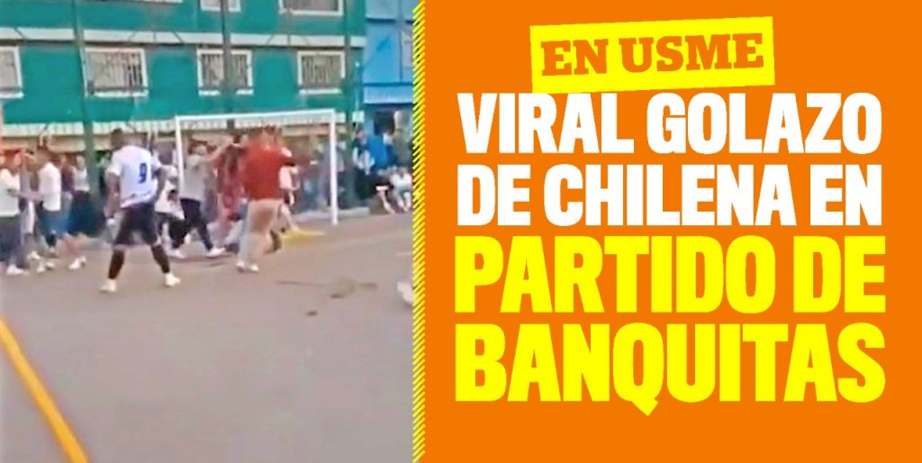 EN VIDEO: Golazo de chilena en un partido de banquitas 4 EN VIDEO: Golazo de chilena en un partido de banquitas Cada fin de semana en cientos de canchas de microfútbol de Bogotá, especialmente de barrios del sur, se congregan equipos aficionados con jugadores que deslumbran por su talento, y claro, por sus golazos.