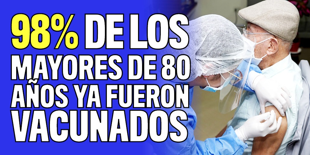 MinSalud entregó cifras alentadoras sobre vacunación de adultos mayores 5 MinSalud entregó cifras alentadoras sobre vacunación de adultos mayores La población en riesgo y más vulnerable frente al contagio de COVID está muy cerca de estar protegida en su totalidad, según un reporte del Ministerio de Salud.