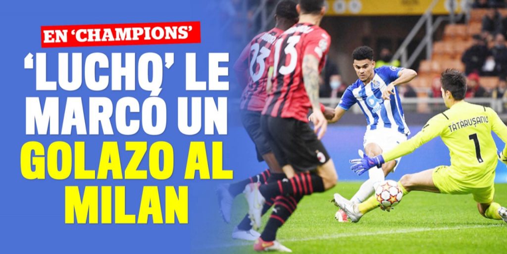'Lucho' Díaz le volvió a anotar al Milán en la 'Champions' 7 'Lucho' Díaz le volvió a anotar al Milán en la 'Champions' Un valioso punto acaba de sumar el Porto de Portugal en el Estadio San Siro, donde empató 1-1 contra el Milán por la cuarta fecha del Grupo B de la Liga de Campeones de Europa, gracias a una anotación del atacante colombiano Luis Fernando Díaz.