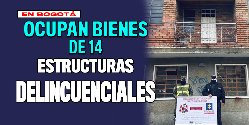 Extinción de dominio a 29 inmuebles de 14 bandas delincuenciales 29 inmuebles ubicados en Bogotá, avaluados en más de 7.500 millones de pesos, fueron puestos en extinción de dominio por las autoridades, por haber sido usados presuntamente por 14 estructuras dedicadas al homicidio y el acopio y distribución de estupefacientes.