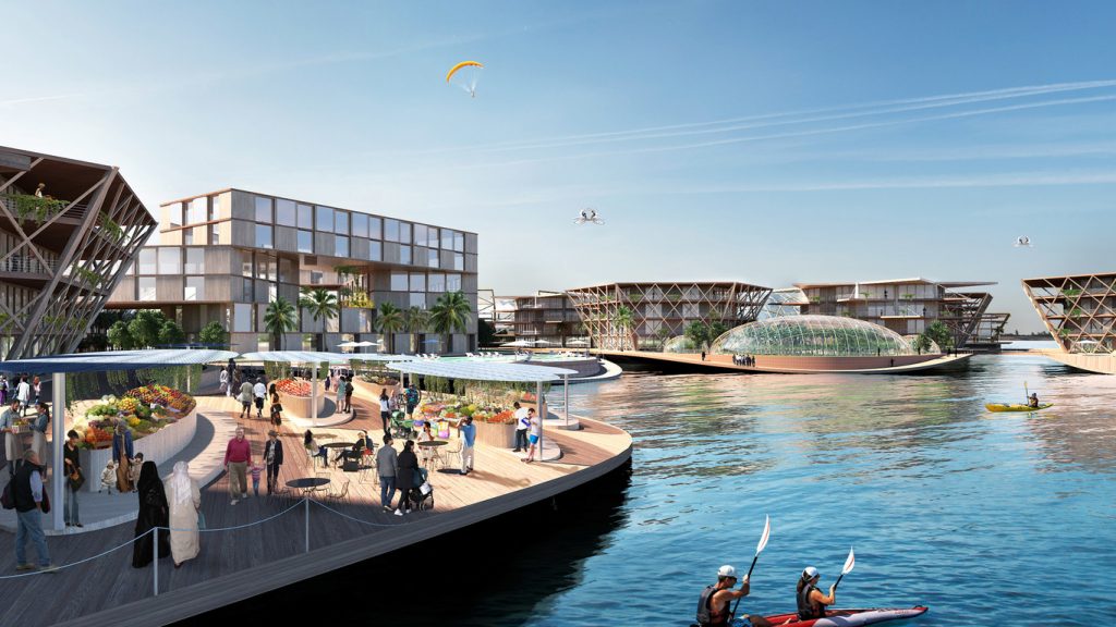 Así será la primer ciudad flotante del mundo 2 Así será la primer ciudad flotante del mundo Oceanix City apunta a ser la próxima maravilla moderna de la humanidad. Se trata de una ciudad flotante en medio del mar, lo cual parece sacado de las películas de ficción, pero que busca atender dos grandes problemas: el calentamiento global y sus efectos, así como la sobrepoblación.