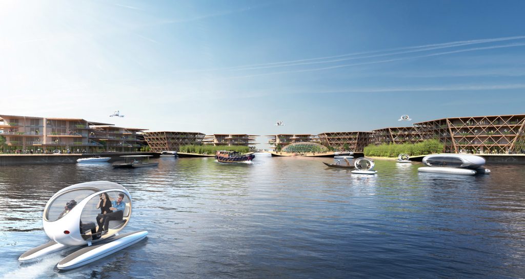 Así será la primer ciudad flotante del mundo 4 Así será la primer ciudad flotante del mundo Oceanix City apunta a ser la próxima maravilla moderna de la humanidad. Se trata de una ciudad flotante en medio del mar, lo cual parece sacado de las películas de ficción, pero que busca atender dos grandes problemas: el calentamiento global y sus efectos, así como la sobrepoblación.