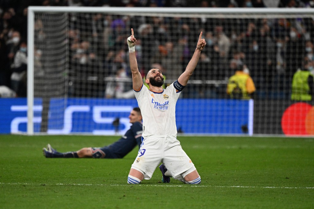 El Real Madrid despachó al PSG con tripleta de Benzemá 6 El Real Madrid despachó al PSG con tripleta de Benzemá El Real Madrid, que remontó la eliminatoria contra el PSG al ganar 3-1, y el Manchester City, que hizo valer el 5-0 de la ida, se clasificaron este miércoles para los cuartos de final de la Liga de Campeones de Europa.