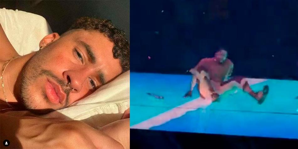 EN VIDEO: Bad Bunny se cayó en pleno concierto El artista boricua Bad Bunny sufrió una caída en plena tarima en su última presentación. Pese al hecho, el cantante pidió a sus fanáticos que siguieran cantando.