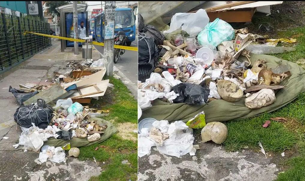 En basurero de Teusaquillo encuentran restos óseos humanos 2 En basurero de Teusaquillo encuentran restos óseos humanos Autoridades forenses informaron en la mañana de este 1 de marzo que fueron encontrados restos óseos humanos en la calle 54 con carrera 17, en la localidad de Teusaquillo.