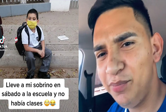 ¡Qué despistado! Llevó a su sobrino a estudiar un sábado En las redes sociales se ha hecho viral la historia de un tío que llevó a su sobrino a estudiar un sábado, día en que, obviamente, no tenía clases. El hombre compartió lo sucedido en su cuenta de TikTok y de inmediato se ganó el título de 'Tío distraído'.
