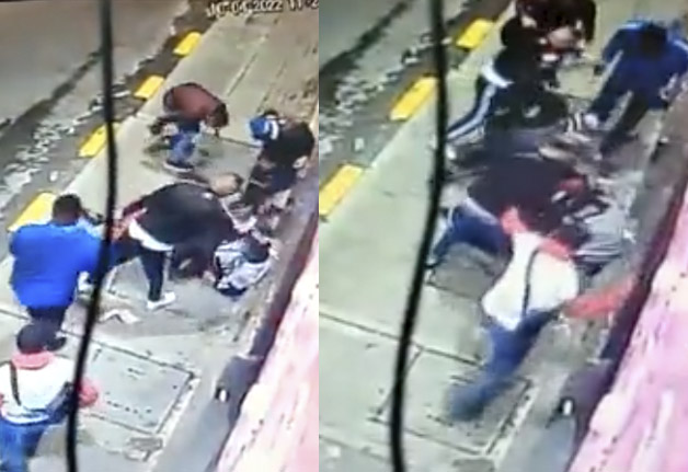 EN VIDEO: Batalla campal de barristas en Kennedy 5 EN VIDEO: Batalla campal de barristas en Kennedy Dos jóvenes barristas del América resultaron heridos en este hecho, luego de que sus agresores -quienes portaban prendas azules- los acorralaran y agredieran con armas blancas. Ambas víctimas sufrieron heridas de gravedad, pues recibieron entre 8 y 12 puñaladas.