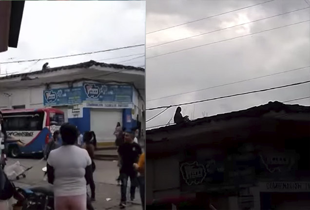 EN VIDEO: captan a supuesta bruja encaramada en tejado de una casa 10 EN VIDEO: captan a supuesta bruja encaramada en tejado de una casa Aterrorizados se encuentran los habitantes del municipio de Santander de Quilichao, en el departamento de Cauca, luego de que una supuesta bruja se posara sobre el techo de una vivienda ubicada en el centro. En redes sociales se viralizó un video de la supuesta bruja sobre la casa.