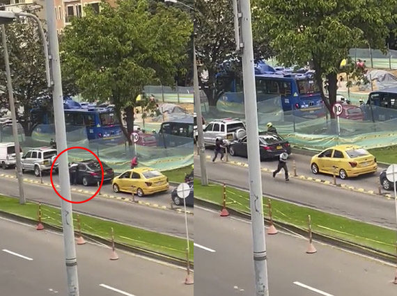 En video: pillos protagonizaron hurto en pleno trancón Usando el trancón como una ventaja, estos delincuentes aprovecharon el momento para dejar sin sus vienes a los pasajeros de un automóvil. Una vez cometido el hurto, se ve al hombre huyendo del lugar, para posteriormente montarse en un carro plateado de placa ZYV 978.
