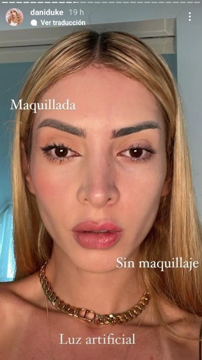 Dani Duke mostró cómo se ve sin maquillaje y sin filtro, le dicen que se ve vieja 1 Dani Duke mostró cómo se ve sin maquillaje y sin filtro, le dicen que se ve vieja La influencer Dani Duke sorprendió en las redes sociales con unas fotos donde aparece sin maquillaje y sin filtro. Las fotografías generaron todo tipo de reacciones.