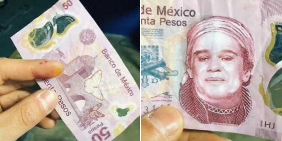 Lo estafaron con un billete falso que tenía la cara de Juan Gabriel 1 Lo estafaron con un billete falso que tenía la cara de Juan Gabriel En Tiktok se hizo viral un video de un joven que muestra como fue estafado con un billete falso que tenía la cara de Juan Gabriel.
