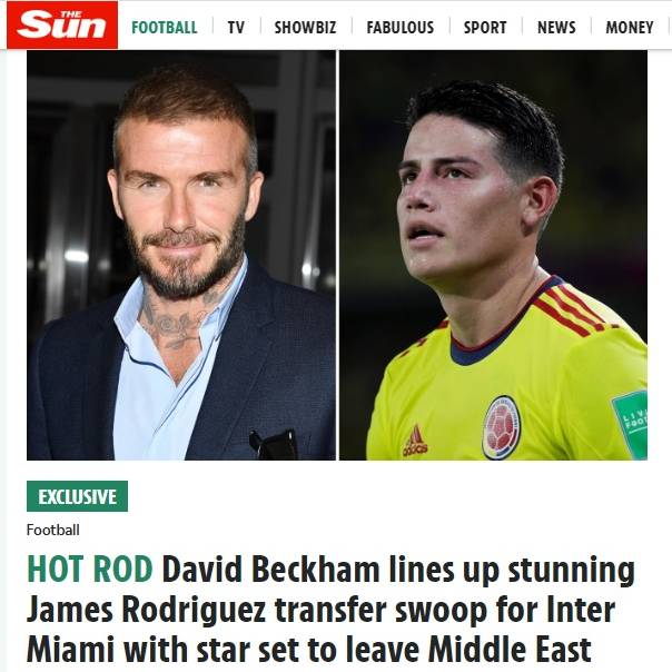 La millonaria oferta del Inter de Miami a James Rodríguez Desde que, supuestamente, James Rodríguez anunció que no desea continuar en el Al-Rayyan, de Catar, han sido varios los capítulos de la novela de su carrera que han sonado, y en esta ocasión se escribe otro.
