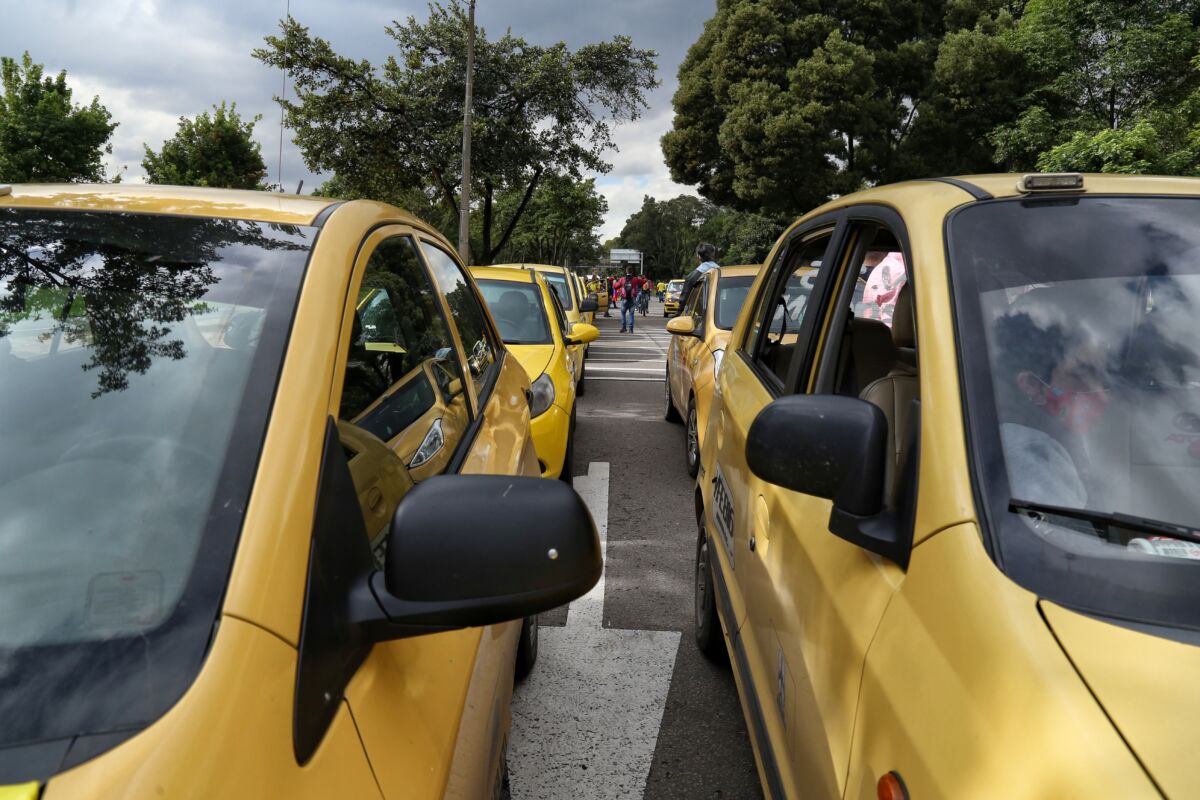Taxistas realizarán jornada de protesta tras el asesinato de dos compañeros 9 Taxistas realizarán jornada de protesta tras el asesinato de dos compañeros Los taxistas de la ciudad anunciaron que el próximo martes 24 de mayo desarrollará un ‘plan tortuga’ y un plantón frente a la Secretaría de Seguridad, esto debido a que la inseguridad ha aumentado en Bogotá.