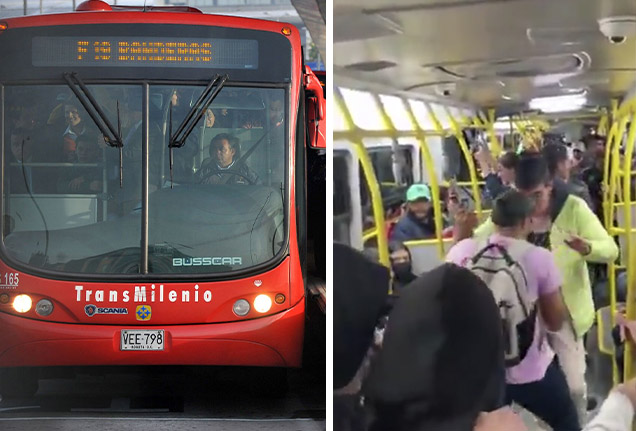 ¡Colombianadas! Bus de TransMilenio se convirtió en pista de baile 10 ¡Colombianadas! Bus de TransMilenio se convirtió en pista de baile Imáginese estar en un articulado de TransMilenio y que de un momento a otro este se convierta en una pista de baile, quizás esto parezca insólito, pero como en este mundo todo puede pasar y más en Colombia, esto ocurrió en la vida real.