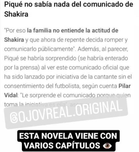Aseguran que Piqué no sabía del comunicado de Shakira 1 Aseguran que Piqué no sabía del comunicado de Shakira Después de que la cantante colombiana Shakira confirmara que se está separando del padre de sus hijos Gerard Piqué, la redes sociales se han llenado no solo de memes sino también de especulaciones.