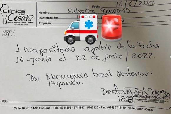 Silvestre Dangond fue diagnosticado con neumonía y está incapacitado 2 Silvestre Dangond fue diagnosticado con neumonía y está incapacitado Silvestre Dangond tuvo que cancelar todas sus presentaciones por culpa de una enfermedad respiratoria que hoy lo tiene incapacitado.