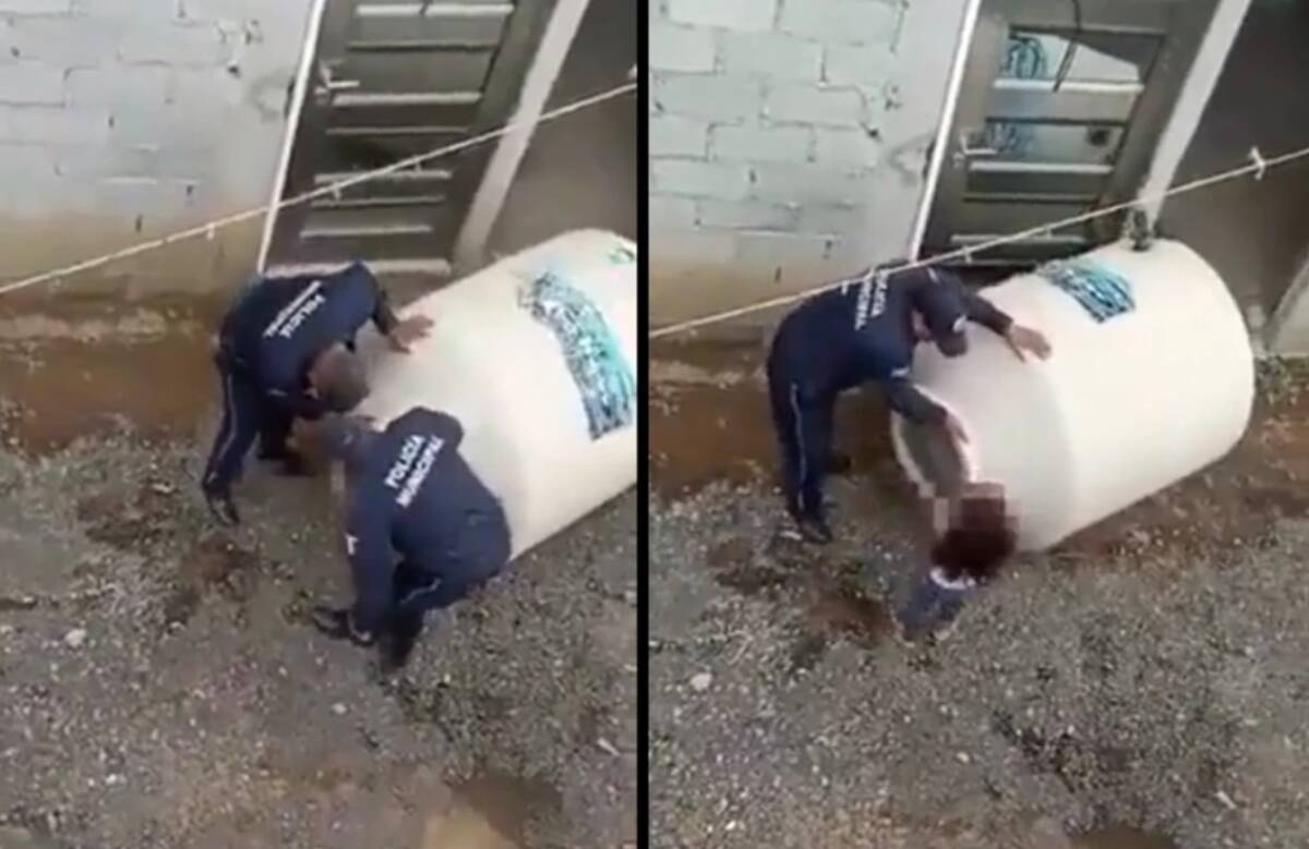 Arrestan a padres que dejaron a su hija dentro de un tanque de agua mientras trabajaban En México, agentes de policía rescataron a una niña de tan solo 3 años que se encontraba dentro de un tanque de agua, porque sus padres la habían dejado allí mientras al parecer se fueron a trabajar.