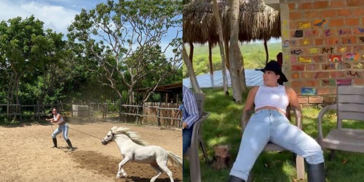 Andrea Valdiri trató de domar caballos y no le fue nada bien La influencer Andrea Valdiri en sus redes sociales compartió que estuvo en una finca disfrutando tiempo con sus hijas y pasado un agradable momento.