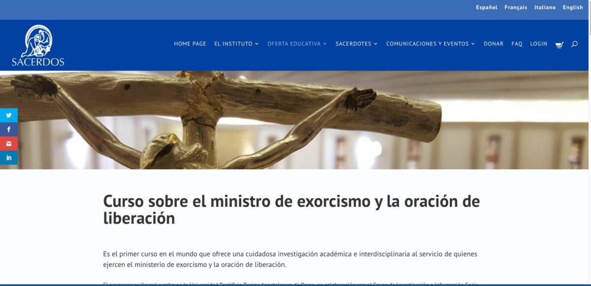 Curso online de exorcismo para sacerdotes 2 Curso online de exorcismo para sacerdotes Se conoce que solo un sacerdote con encargo del obispo puede dedicarse el ministerio de los exorcismos, en los que se tratan temas de brujería, sectas, fenómenos ligados con actividad demoníaca, entre otros.