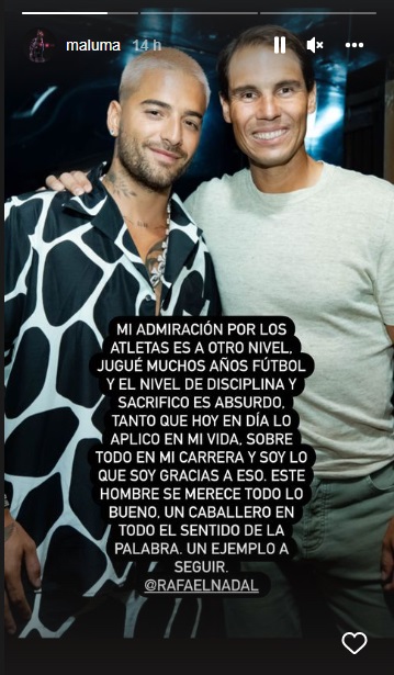 Rafael Nadal se rinde a los pies de Maluma 1 Rafael Nadal se rinde a los pies de Maluma El artista paisa Maluma sigue sin alcanzar su techo, cada día son más las personalidades de la farándula, del mundo empresarial y el deporte que le demuestran públicamente su admiración.