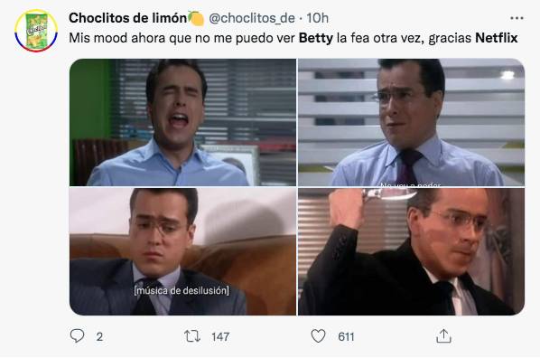 Los memes que deja la salida de 'Yo soy Betty, la fea' de Netflix 3 Los memes que deja la salida de 'Yo soy Betty, la fea' de Netflix 'Yo soy Betty la fea' es sin duda una de las telenovelas colombianas más famosas de la historia en nuestro país. Esta producción de RCN ha sido traducida a 25 idiomas y ha llegado a 180 países.