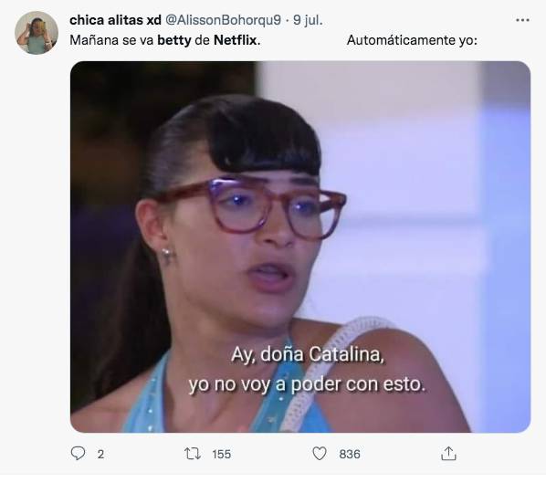 Los memes que deja la salida de 'Yo soy Betty, la fea' de Netflix 1 Los memes que deja la salida de 'Yo soy Betty, la fea' de Netflix 'Yo soy Betty la fea' es sin duda una de las telenovelas colombianas más famosas de la historia en nuestro país. Esta producción de RCN ha sido traducida a 25 idiomas y ha llegado a 180 países.