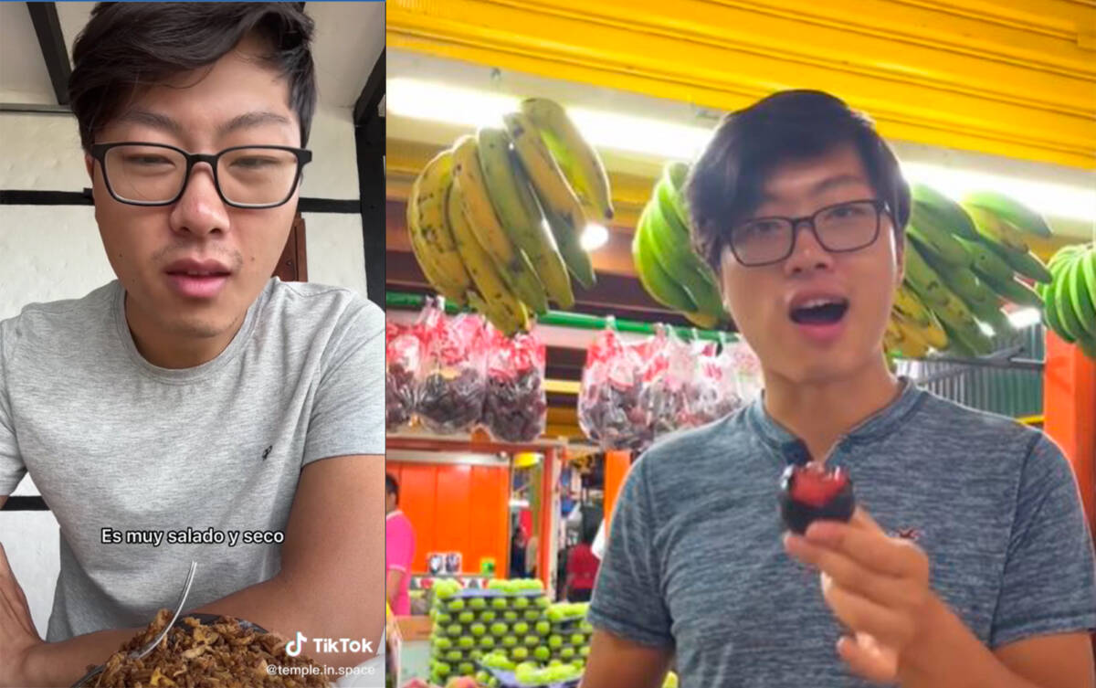 Joven al que no le gustó el arroz chino, también probó frutas en Colombia 'Yuting' desaprobó el arroz chino en Colombia y, también, probó las frutas. Esta fue su reacción.