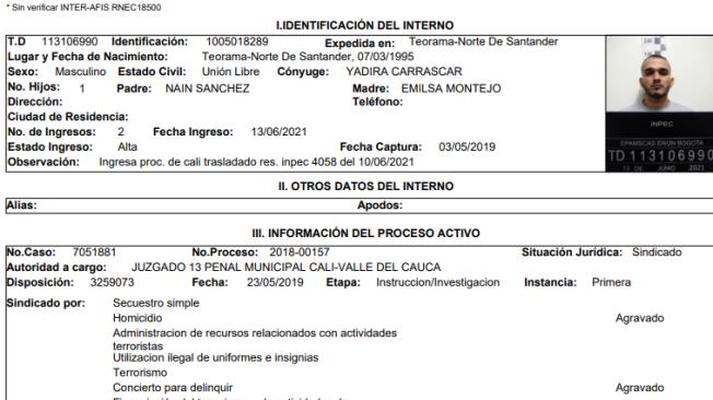 ¿Quién es el peligroso criminal que se voló de La Picota? Se voló por un tubo En la mañana de este viernes se conoció que un peligroso preso se fugó de la cárcel La Picota, una de las penitenciarias más custodiadas del país.