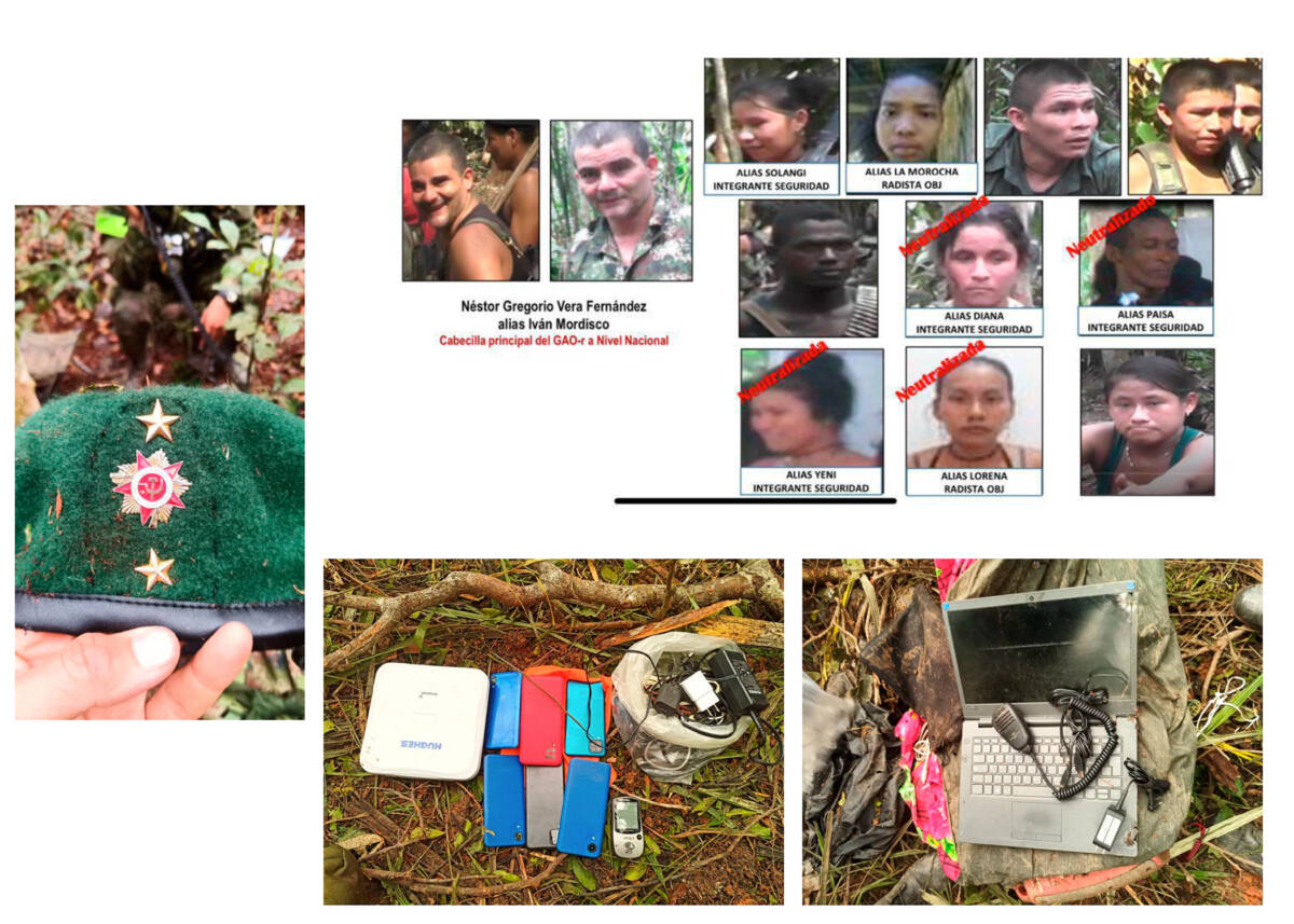 Fuentes de inteligencia dicen que 'Iván Mordiscos' habría muerto 3 Fuentes de inteligencia dicen que 'Iván Mordiscos' habría muerto El Ministerio de Defensa confirmó que el jefe disidente Néstor Gregorio Vera Hernández, conocido con el alias de 'Iván mordiscos', falleció en el bombardeo de la Fuerza Pública el pasado fin de semana en Caquetá.