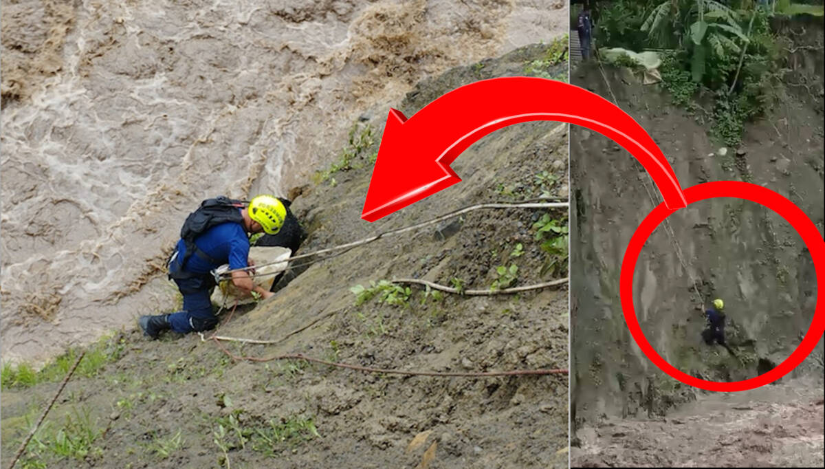 Heroico rescate de un perrito que por poco cae a un río en Cundinamarca 4 Heroico rescate de un perrito que por poco cae a un río en Cundinamarca En video quedó registrado el momento en el que el quipo de rescatistas de Bomberos salvó de morir a un perrito que se encontraba a la orilla de un río en Cundinamarca.
