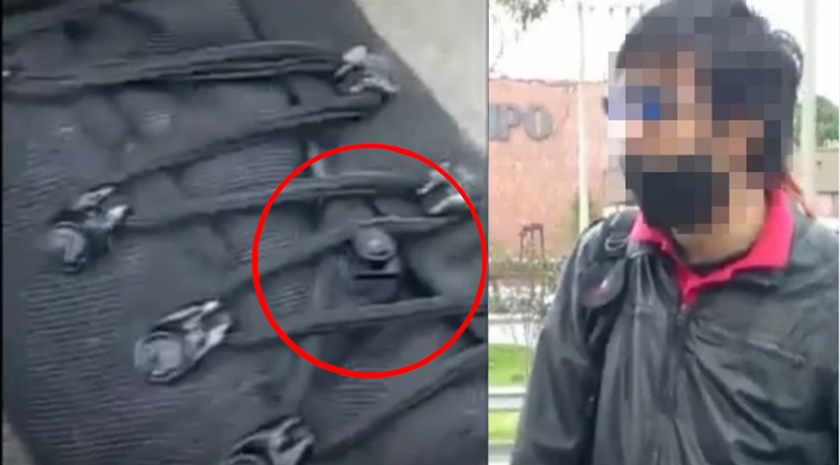Pillan a hombre con cámara en el zapato con la que espiaba a mujeres en TM Recientemente un pasajero de TransMilenio fue multado tras habérsele encontrado una diminuta cámara escondida en uno de sus zapatos con la que, al parecer, espiaba bajo las faldas de varias mujeres.