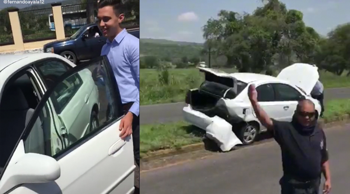 EN VIDEO: Le dieron un carro por su graduación y a los 2 kilómetros lo estrelló Después de aparecer totalmente eufórico y emocionado por obtener lo que él más quería: un auto, a tan solo dos kilómetros de manejarlo, lo estrelló. Pues luego de una segunda toma que dice '2 Kilómetros después', se ve el mismo carro solo que sin la defensa trasera y con las luces delanteras destruidas.&nbsp;