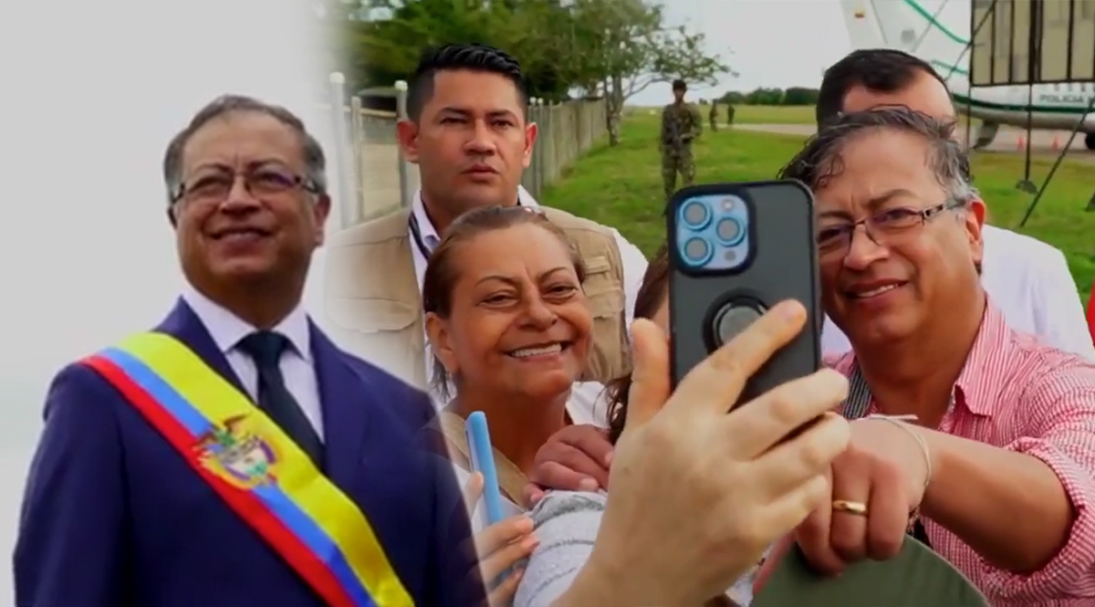 Petro reaparece en Caño Cristales El presidente de la República entrante, Gustavo Petro, presentó este jueves un video en el que se le ve en la visita a la Serranía de La Macarena, en particular en Caño Cristales, en donde además se le ve saludando con la comunidad, agentes de la Policía y luce la banda presidencial y el vestido que usará el domingo en el día de la posesión.