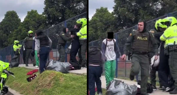 Critican a policía por darle fuerte cabezazo a un joven en medio de una requisa En redes sociales se ha vuelto viral un video donde un policía le da un fuerte cabezazo a un joven mientras realizan una requisa de rutina.