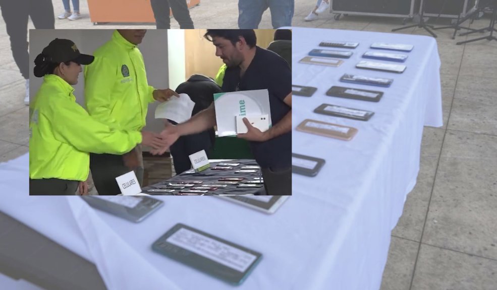 Entregatón: Policía está devolviendo celulares robados a sus dueños La Policía Metropolitana de Bogotá realizó una jornada de devolución de celulares robados a sus dueños en Suba y en el centro de Bogotá.