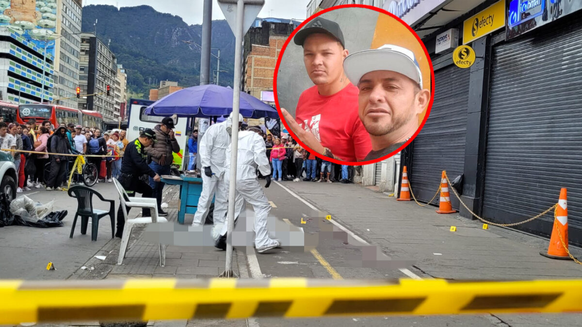 En plena Avenida Caracas sicario mató a dos jóvenes Una vainilla de bala y una placa pequeña amarilla que demarcaba un número ‘2’ quedaron sobre el carro de ventas de forros de celulares de sombrilla azul, frente al cual asesinaron a dos venezolanos la tarde de ayer. La Caracas se vistió de muerte. Otras cinco placas se hallaban esparcidas por el andén de la Avenida Caracas con Calle 13, demarcando los seis balazos con los que un sicario cometió este doble crimen.