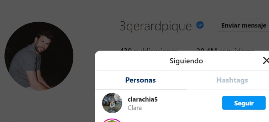 Piqué por error hace público el verdadero Instagram de su novia Los internautas que no dejan pasar nada por alto, indagando en las redes de Geral Piqué, encontraron que recientemente el deportista comenzó a seguir al perfil de su novia, con quien le fue infiel a la cantante colombina Shakira.