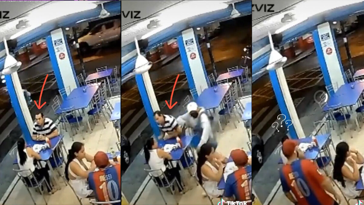 ¡La dejó botada! Hombre salió corriendo y abandonó a su cita cuando vio a un ladrón En las cámaras de seguridad de un restaurante quedó grabado el momento exacto en que un hombre que estaba en una cita con una joven, la deja abandonada sin decirle nada cuando vio que un pillo entró a hurtar.  Sin duda, la peor cita que puede tener una mujer.