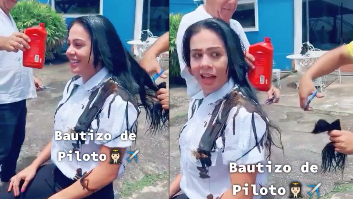 Gracioso ritual: se graduó como piloto y la bautizaron con aceite de avión Cada día las redes sociales sorprenden con nuevos videos curiosos y hasta extraños. En esta oportunidad el protagonismo de la red social TikTok se lo llevó una joven venezolana que se volvió viral al mostrar el 'raro' ritual que sus amigos y compañeros le hicieron luego de graduarse como piloto.