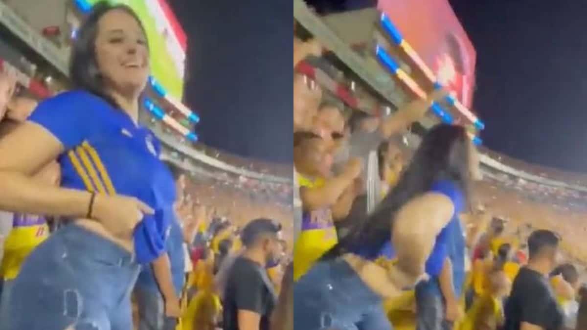 Vetaron a mujer que mostró sus senos en pleno partido Tanto ha sido el revuelo que ha dado la grabación, en la que se observa a la hincha levantarse la camiseta azul y mostrar sus senos sin ningún tipo de pudor, que la mujer salió a hablar en sus redes sociales y contó que la vetaron.