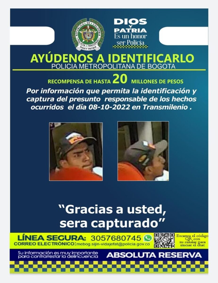 Este es el sujeto que asesinó a menor en TM El lamentable homicidio de un menor de 14 años al interior de un articulado de TransMilenio, perpetrado la noche de este sábado 8 de octubre, ha causado conmoción en toda la ciudad debido a la sevicia del sujeto que cometió el aberrante hecho, el cual quedó registrado en un video.