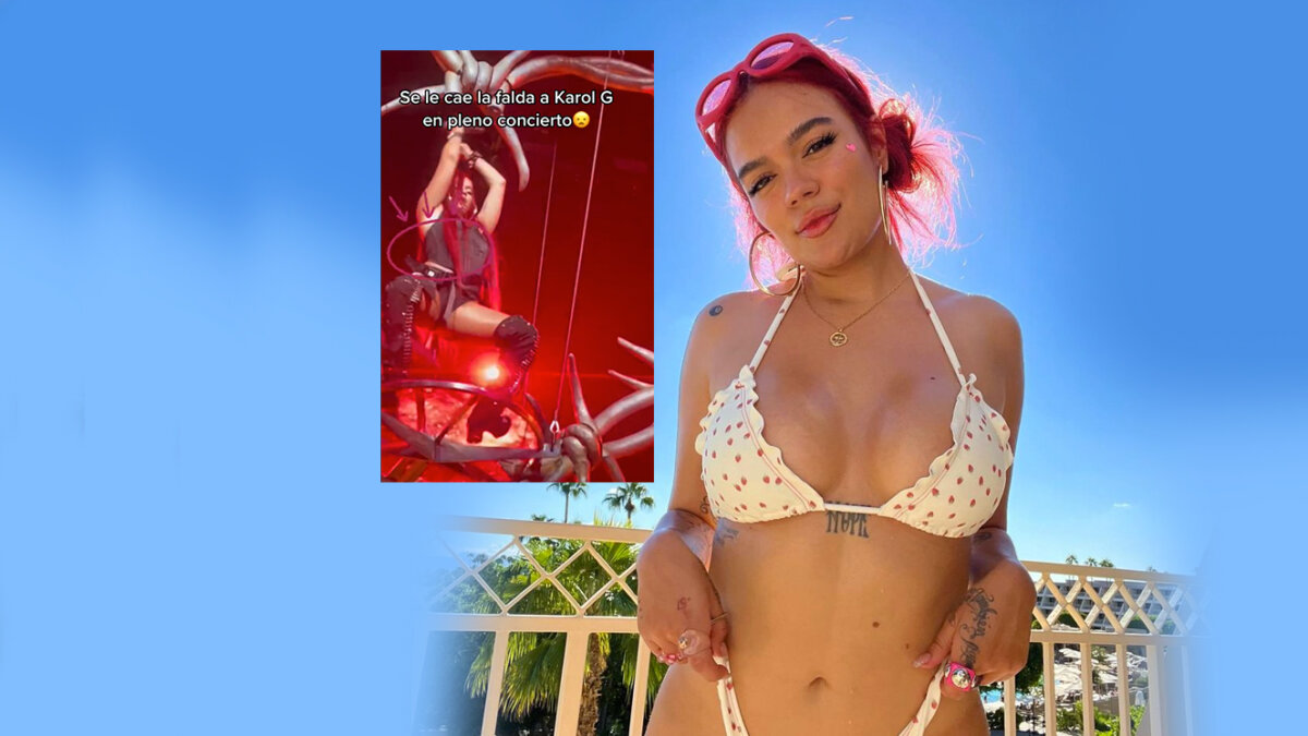 ¡Se le cayó la falda a Karol G en pleno concierto! La cantante Karol G nuevamente es tendencia en redes sociales por un hecho que protagonizó en uno de sus exitosos conciertos, pues accidentalmente quedó en "cucos", luego de que se le cayera la falda mientras estaba cantando.