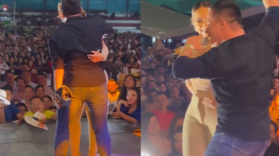 Paola Jara se dejó besar de un fanático en pleno show A Paola Jara un fanático se le subió a la tarima en pleno show, le pidió un beso y ella aceptó, pero antes le hizo una advertencia.