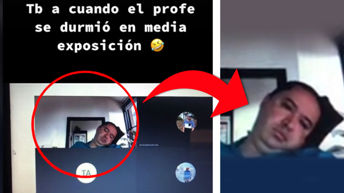 VIDEO: profesor se quedó dormido en clase y lo boletearon en redes En las redes sociales los internautas no dudan en compartir graciosas y divertidas anécdotas de lo que les sucede a diario. Esta vez, unas alumnas boletearon a su profesor por quedarse floqueado durante la exposición que estaban realizando en una clase virtual.