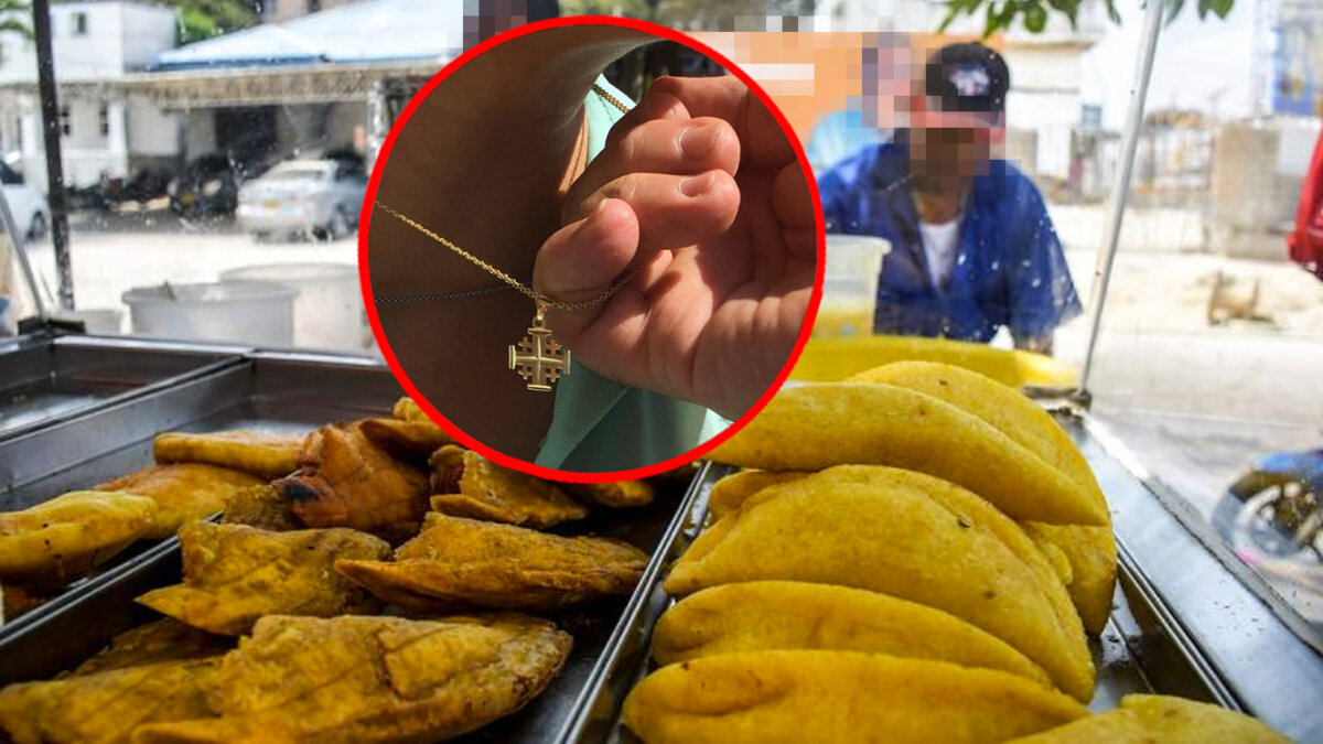 Le salió caro el antojo: hombre fue atracado mientras comía empanada Los hechos se dieron mientras un ciudadano decidió detenerse a comer en un puesto de comida de la calle. De repente, fue interceptado por dos hombres en moto y agresivamente le quitaron la cadena de oro que llevaba en el cuello.
