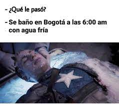 Los memes de la helada que hubo hoy en Bogotá Cabe resaltar que desde las 2:00 p.m. la ciudad se oscureció y las lluvias comenzaron a azotar diferentes localidades de Bogotá; las más afectadas por los aguaceros fueron Usme, Usaquén, San Cristóbal y Ciudad Bolívar.